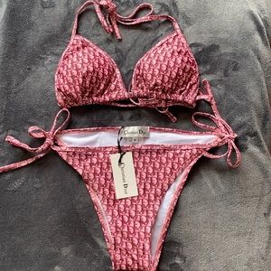 Pink Dior Print Bikini